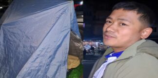 श्रम संस्कृति पार्टीको उमेदवार सडक छेउमा त्रीपाल टागेर यसरी सुते