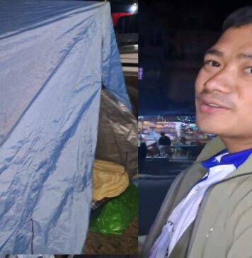 श्रम संस्कृति पार्टीको उमेदवार सडक छेउमा त्रीपाल टागेर यसरी सुते